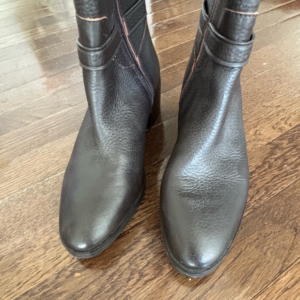 Coach Sullivan Safari Chestnut Brown Pebbled Leather Luxury Tall Riding Boots‎ - Picture 5 of 10
